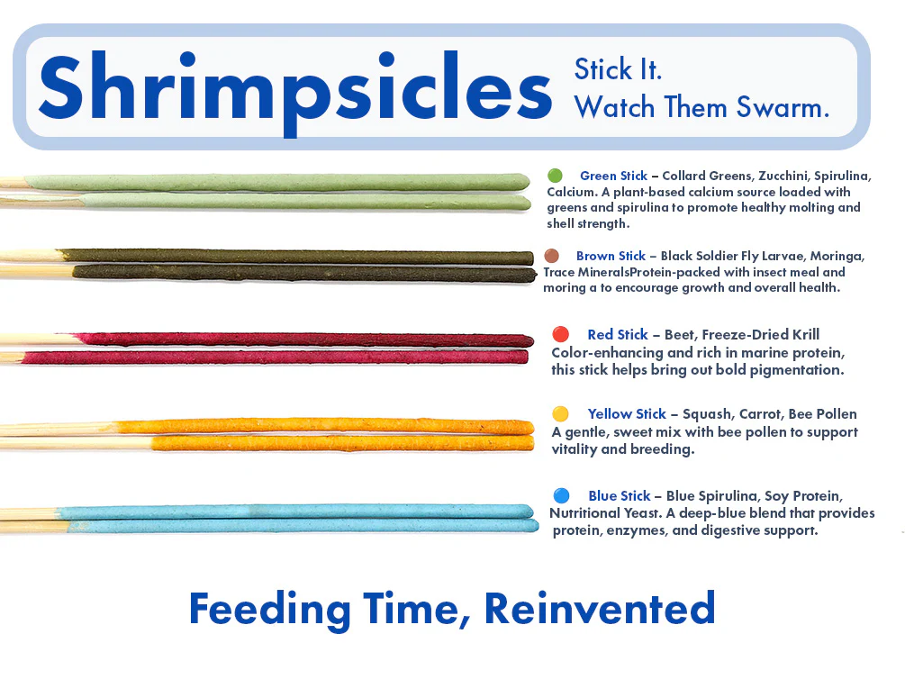 KatsAquatics Shrimpsicles – 10-Pack Variety of Calcium-Rich Shrimp Treat Sticks - Nestor' Aquariums & Pets